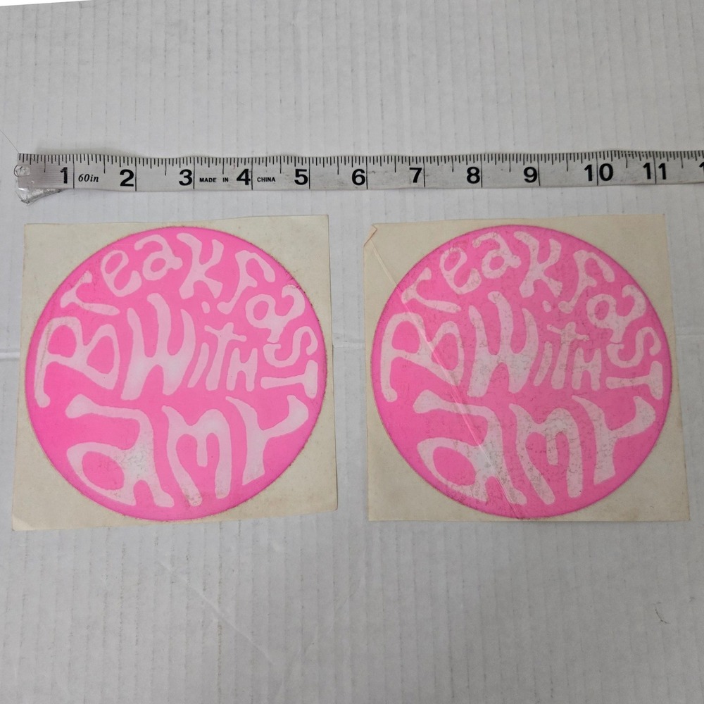 VTG Breakfast With Amy Band Sticker Decal Lot of 2 1980s Post Punk Psychedelic